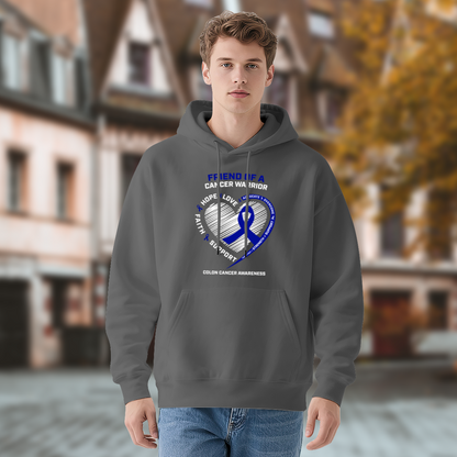 Cancer Awareness Hoodie: Friend Of A Warrior Support Graphic, Comfy Fit