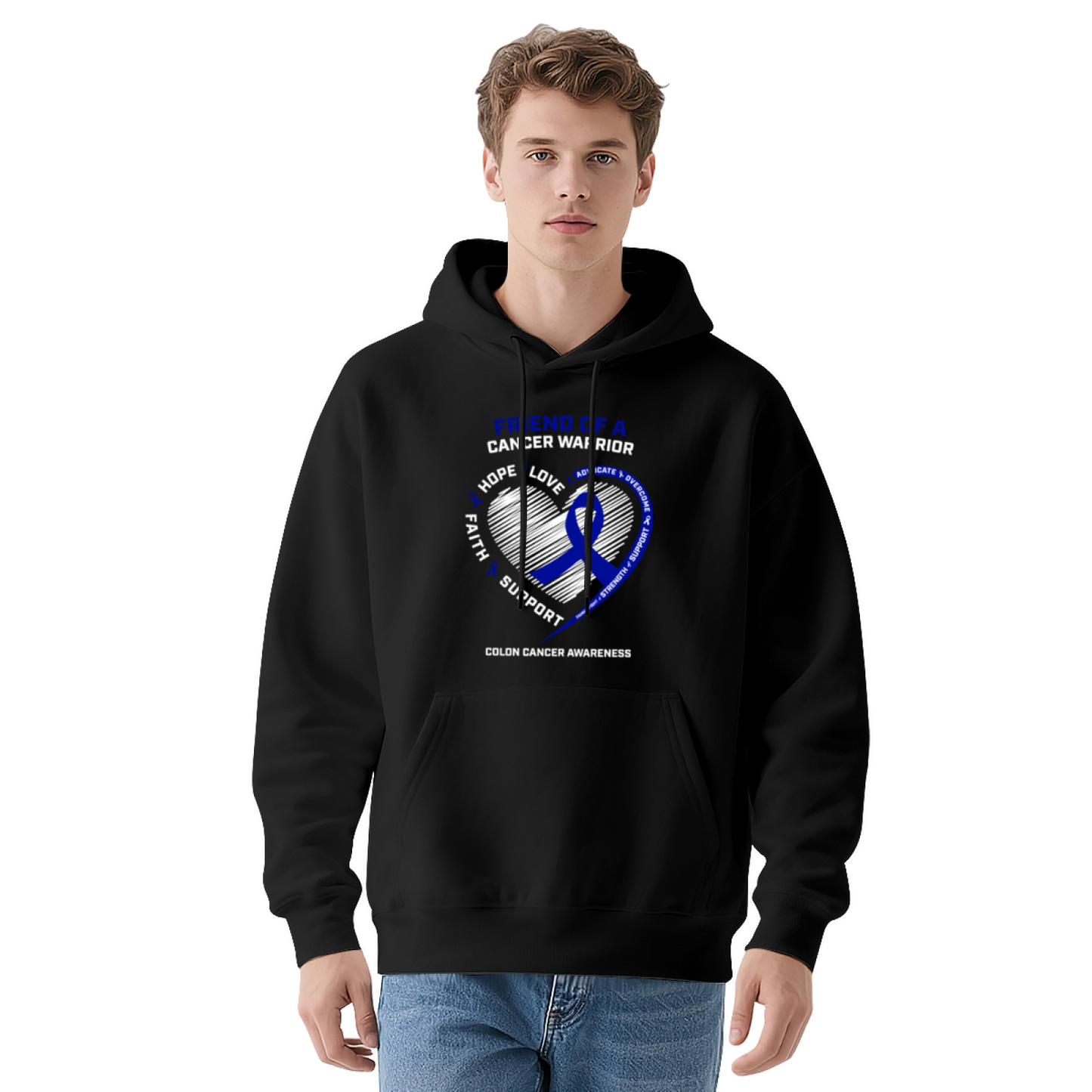Cancer Awareness Hoodie: Friend Of A Warrior Support Graphic, Comfy Fit
