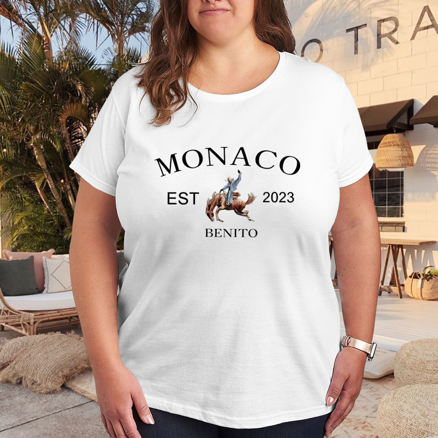 Monaco Est 2023 Benito Wild West Cowboy Horse Western Style Tee