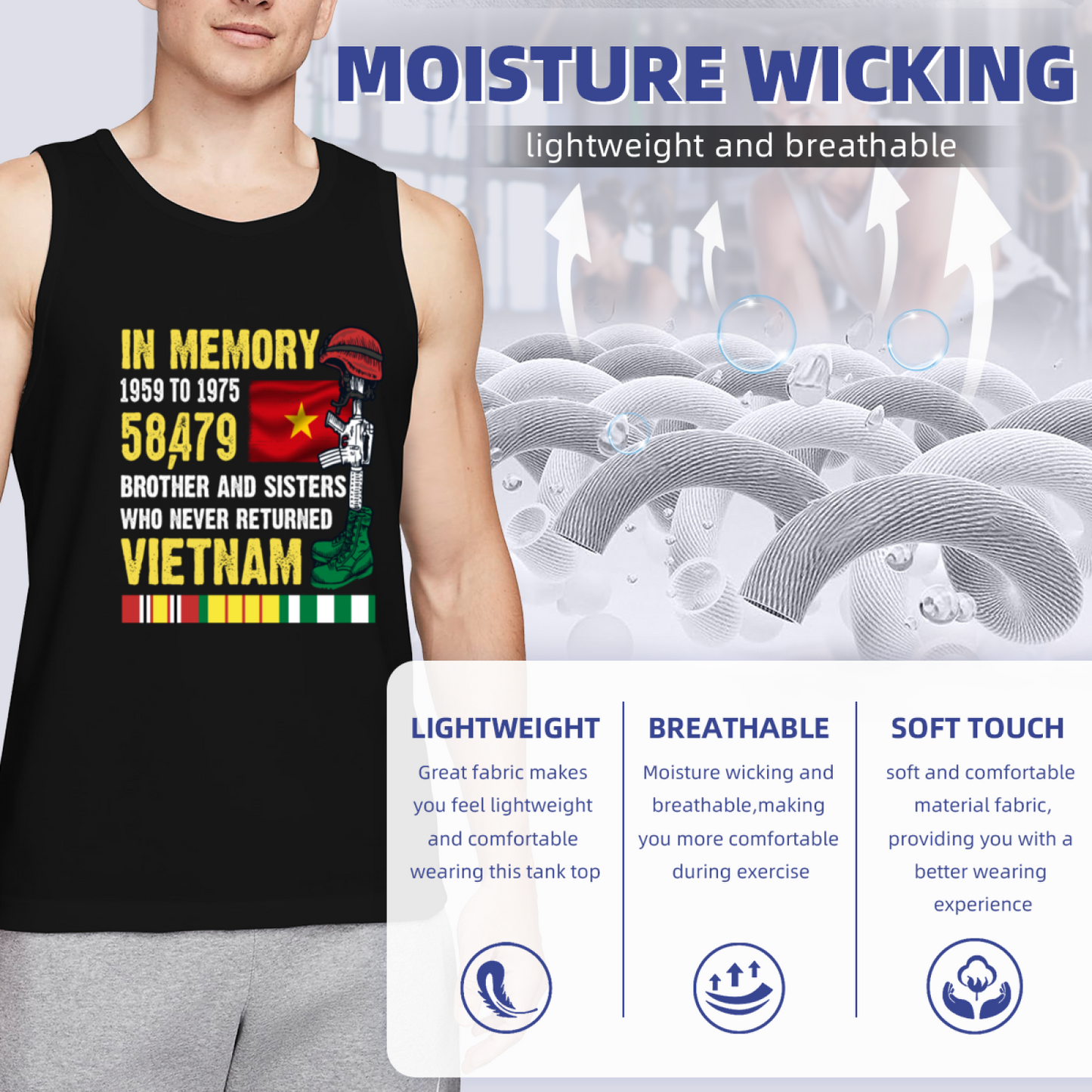 Vietnam War Memorial Honor Veteran Tank Top