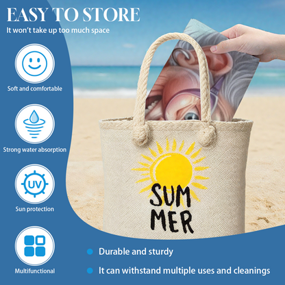 Funny Cartoon Elderly Lady Scooter Beach Towel, Fluffy Soft & Strong Water Absorbency, Multiple Size Options for Fun, Cozy Summer Beach Days