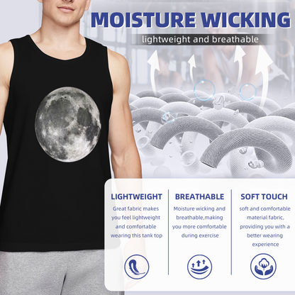 Super Real Full Moon Celestial Graphic Sleeveless Top