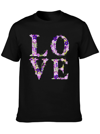 Floral LOVE Graphic Tee - Unisex Casual Shirt