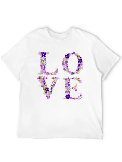 Floral LOVE Graphic Tee - Unisex Casual Shirt