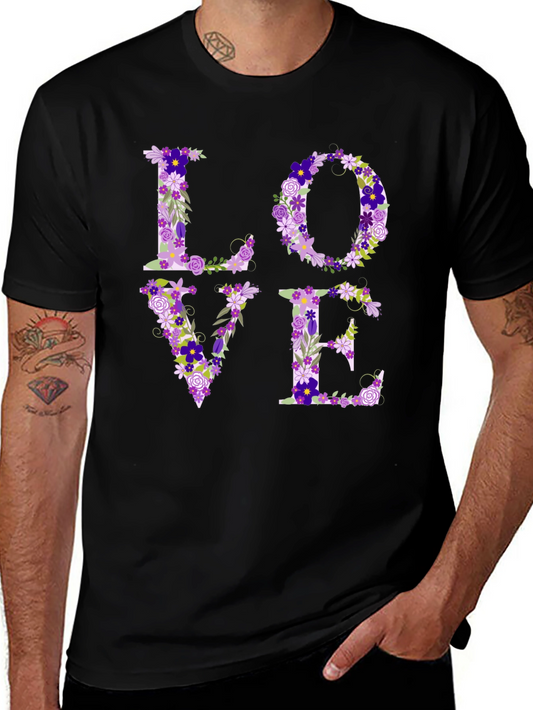 Floral LOVE Graphic Tee - Unisex Casual Shirt