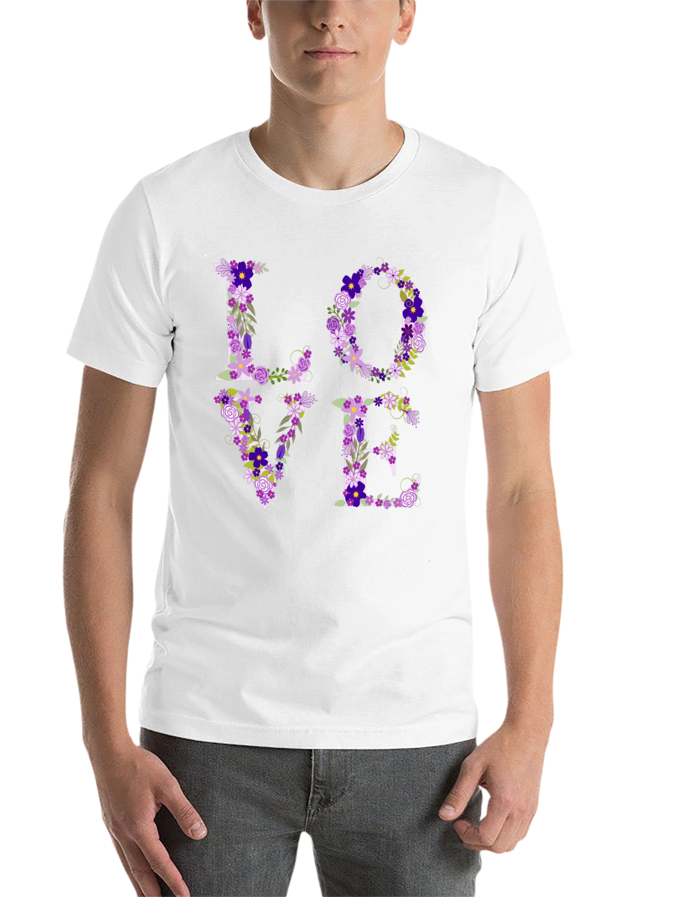 Floral LOVE Graphic Tee - Unisex Casual Shirt