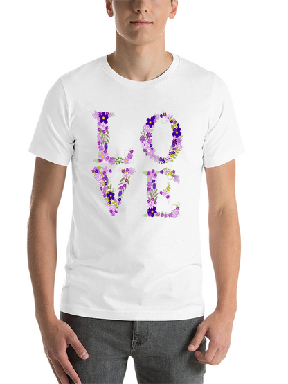 Floral LOVE Graphic Tee - Unisex Casual Shirt