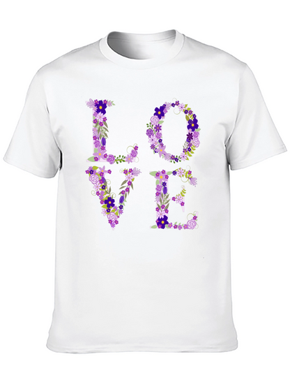 Floral LOVE Graphic Tee - Unisex Casual Shirt
