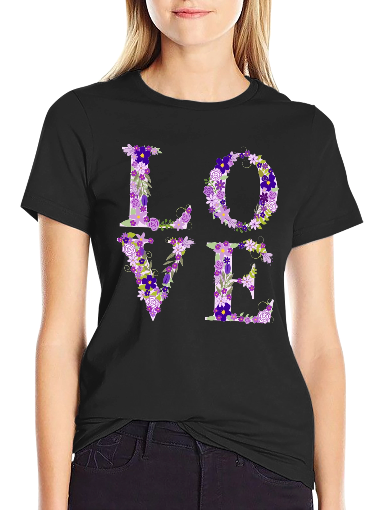 Floral LOVE Graphic Tee - Unisex Casual Shirt