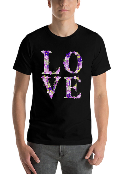 Floral LOVE Graphic Tee - Unisex Casual Shirt
