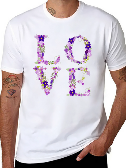 Floral LOVE Graphic Tee - Unisex Casual Shirt