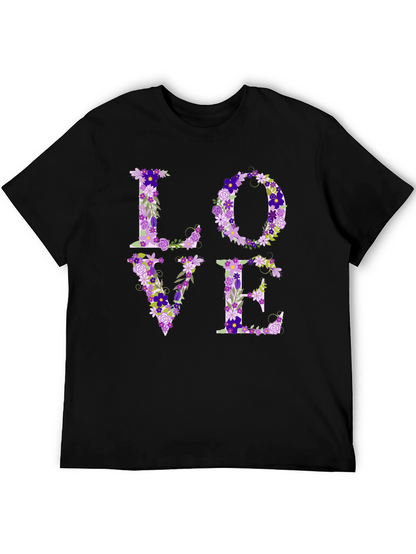 Floral LOVE Graphic Tee - Unisex Casual Shirt