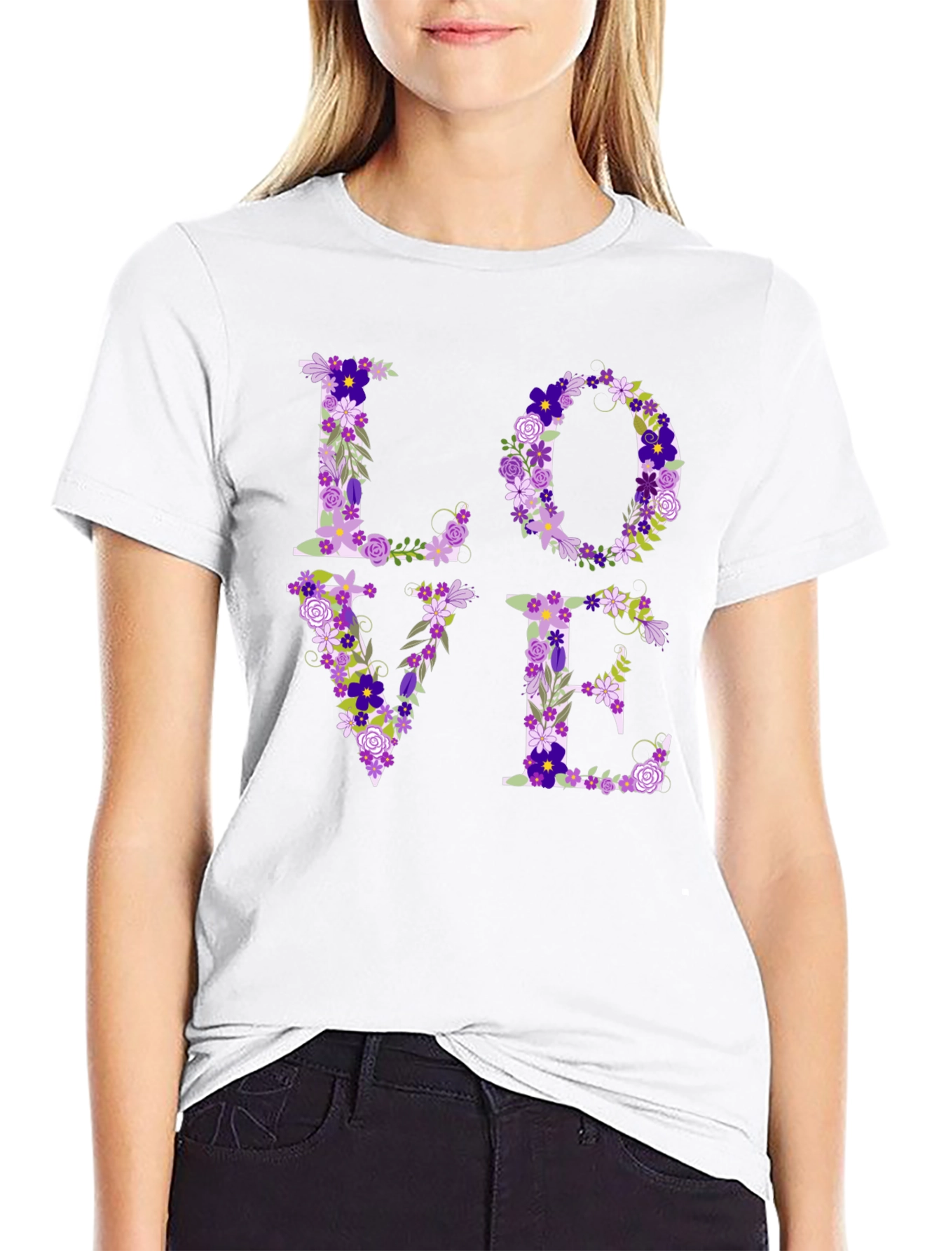 Floral LOVE Graphic Tee - Unisex Casual Shirt