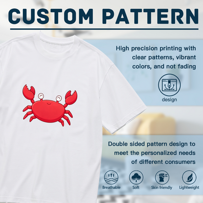 Funny Cartoon Red Crab Cute Face Graphic Plus Size Women¡¯s T-Shirt