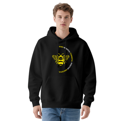 Kind Positive Bee Positive Quote Hoodie, Gentle Cozy Red Sweatshirt