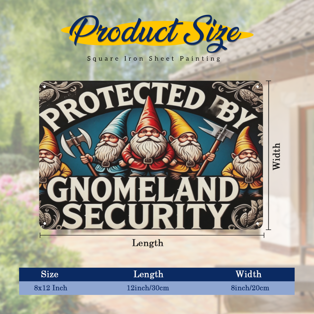 Gnomeland Security Retro Garden Gnome Guard Wall Plaque