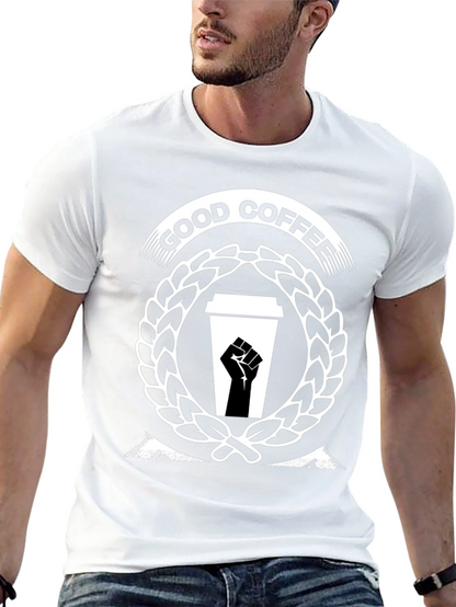 Good Coffee Black Power Fist T-Shirt