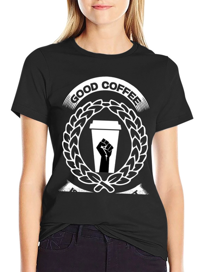 Good Coffee Black Power Fist T-Shirt