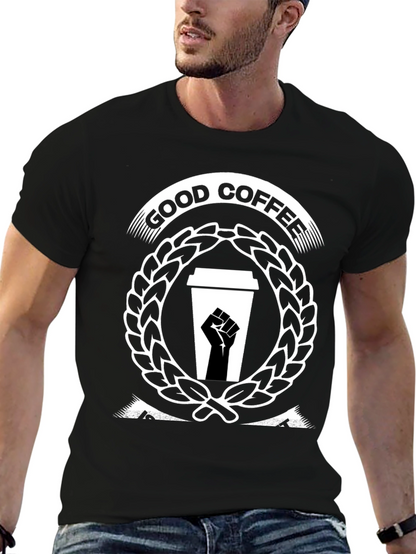 Good Coffee Black Power Fist T-Shirt