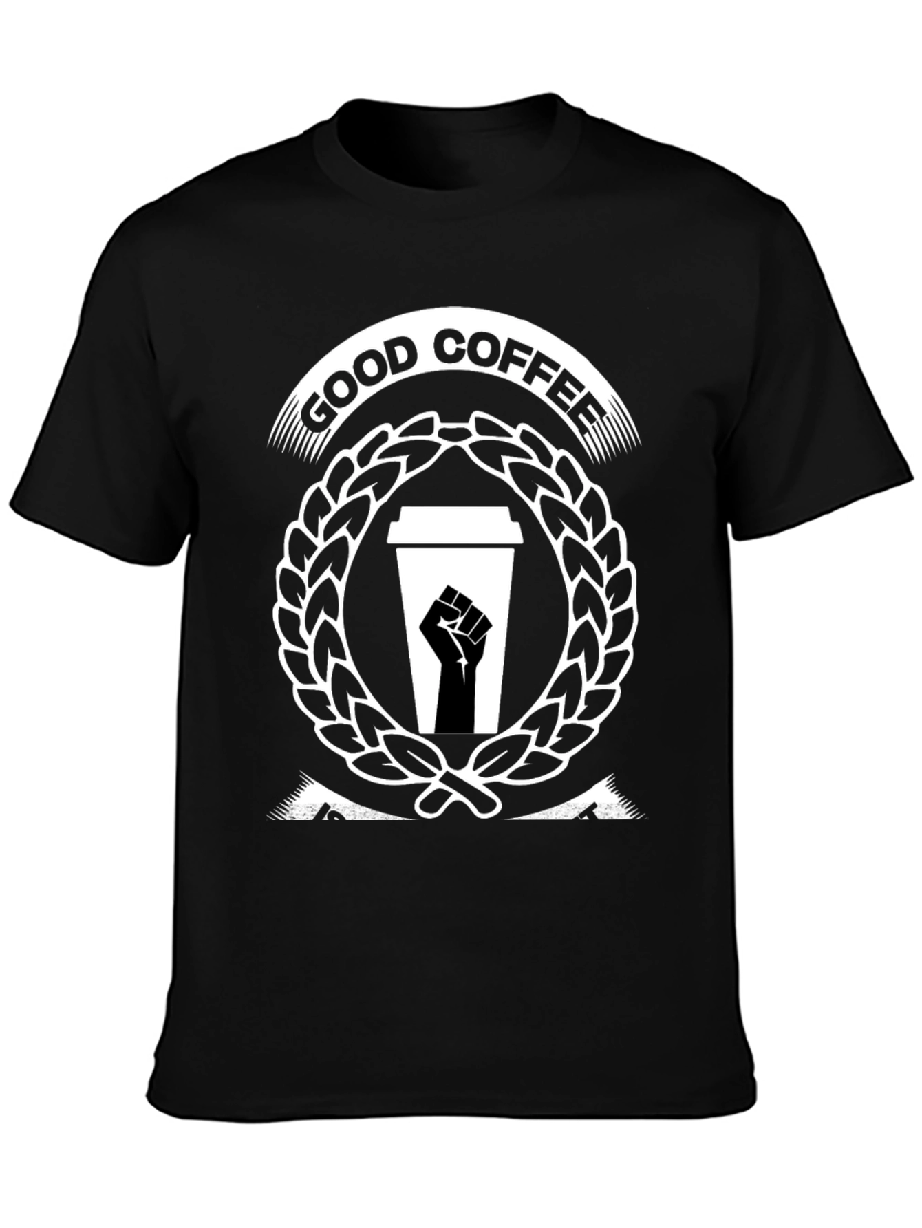 Good Coffee Black Power Fist T-Shirt