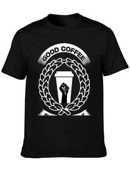 Good Coffee Black Power Fist T-Shirt