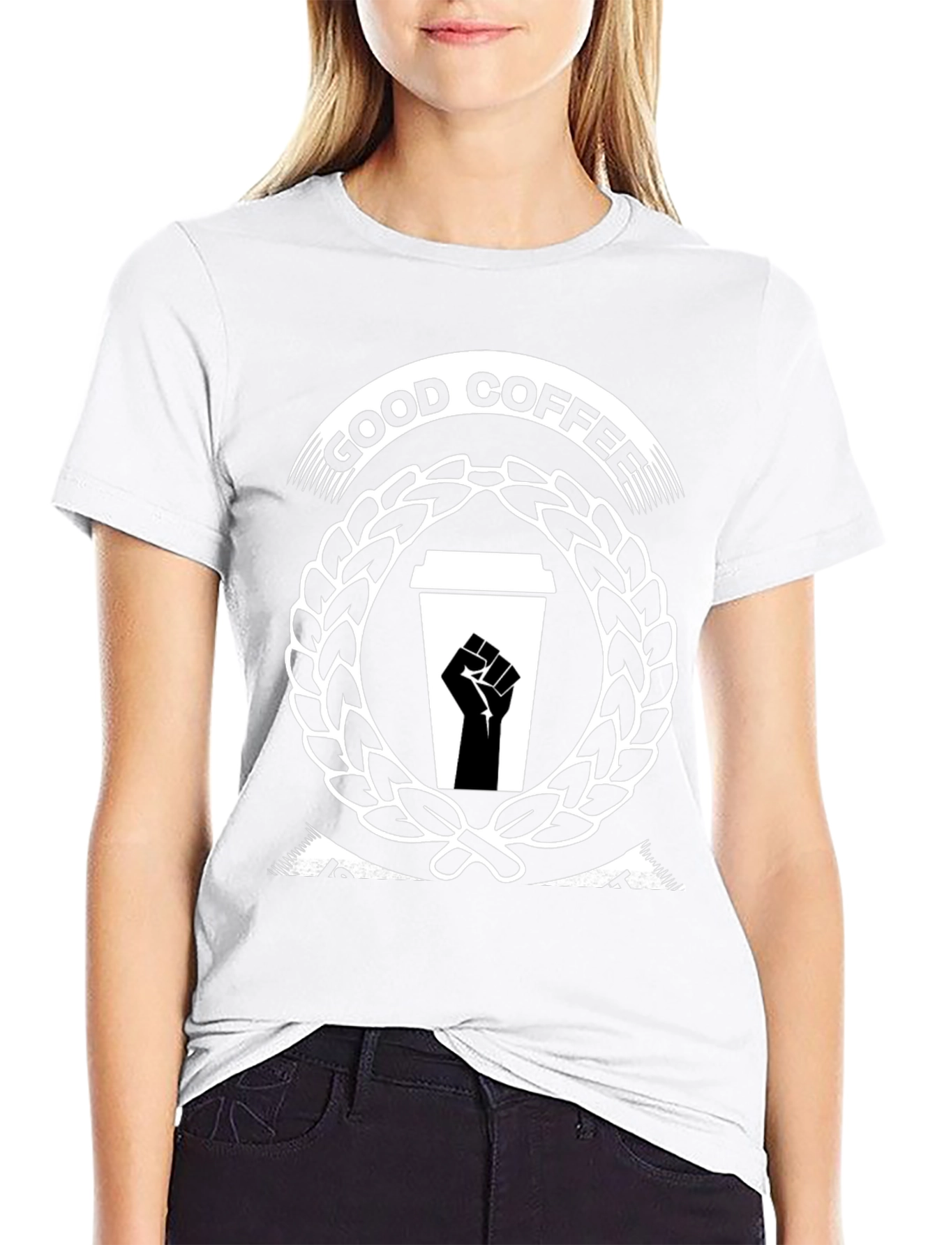 Good Coffee Black Power Fist T-Shirt