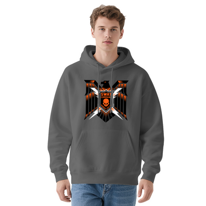 SWAT Eagle Skull Tactical Street Hoodie, Bold Soft White Pullover
