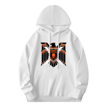 SWAT Eagle Skull Tactical Street Hoodie, Bold Soft White Pullover