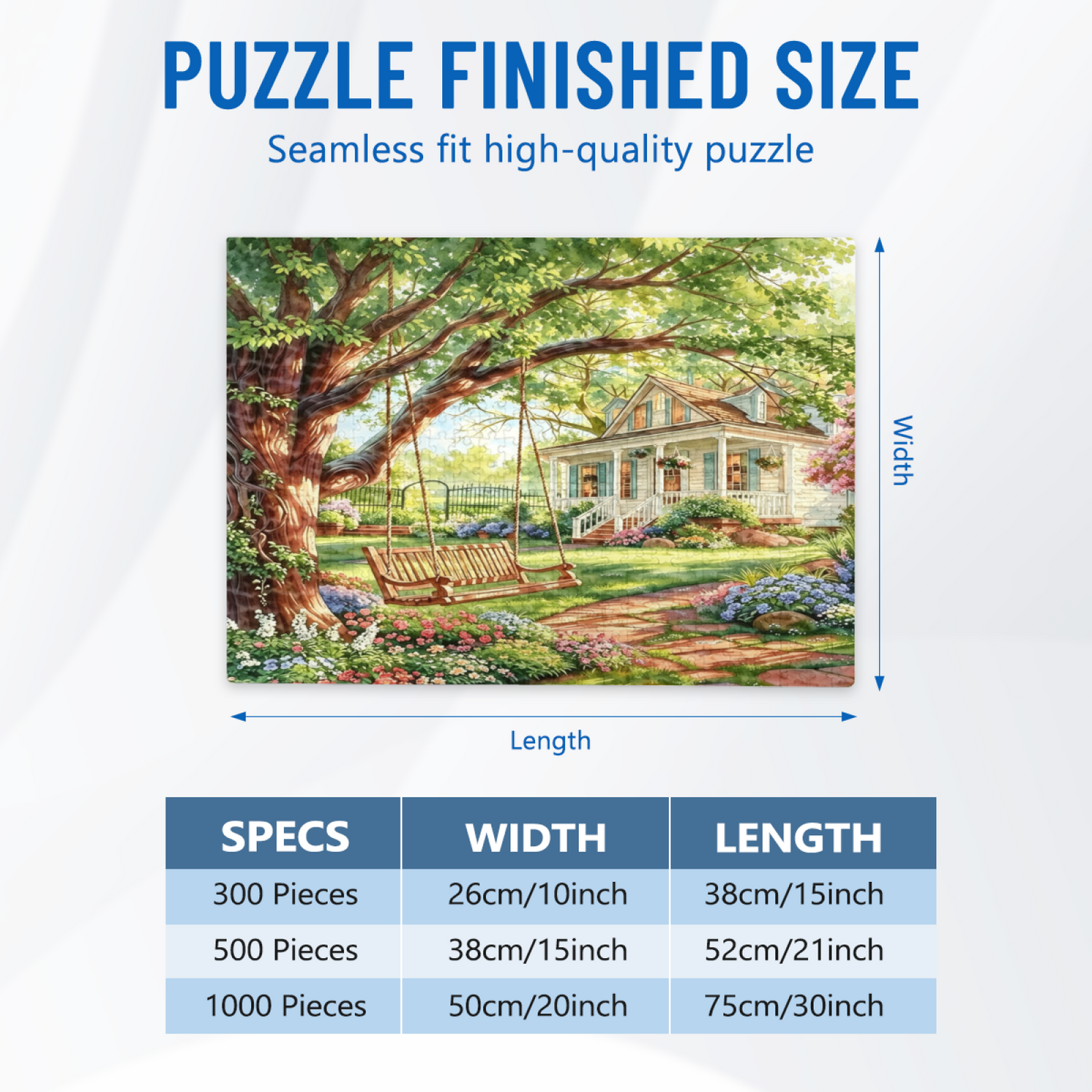 Peaceful Summer Yard Giant Tree Swing Country Villa Jigsaw Puzzle