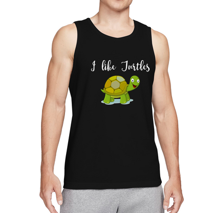 Cute Cartoon I Like Turtles Animal Lover Men Sleeveless Top