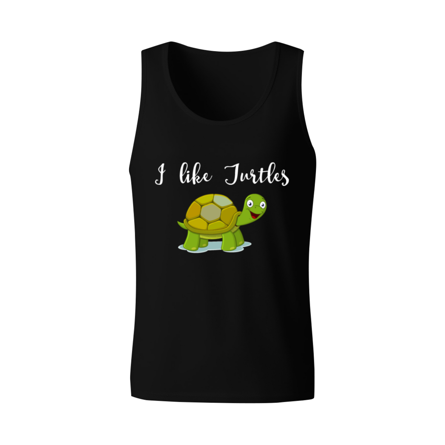 Cute Cartoon I Like Turtles Animal Lover Men Sleeveless Top