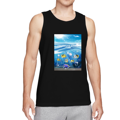 Tropical Underwater Coral Fish Ocean Scenery Print Tank Top