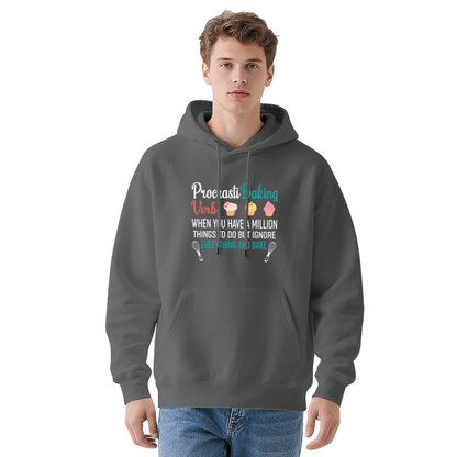 Funny Procrastibaking Baker Graphic Unisex Hoodie, Ultra Comfort Loungewear