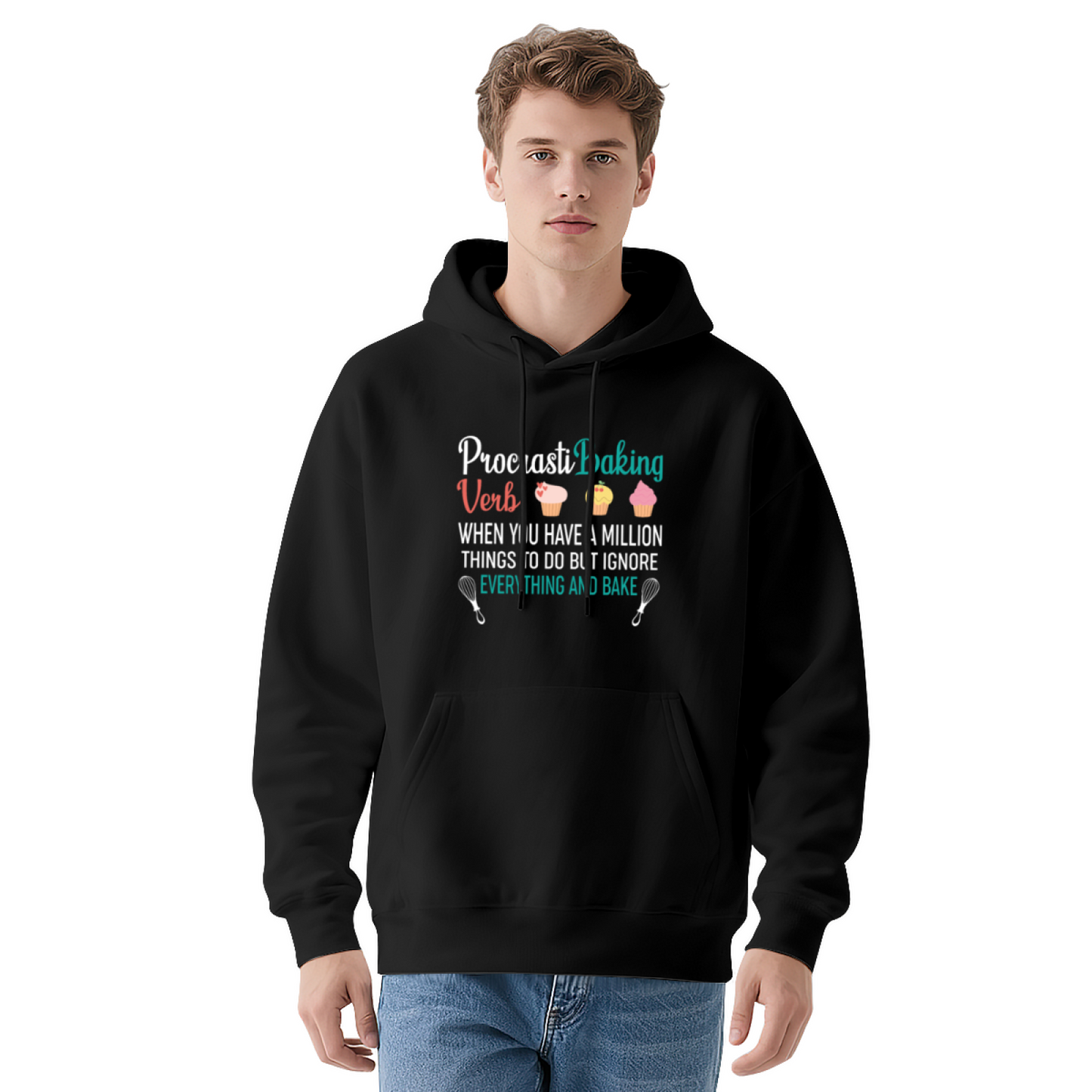 Funny Procrastibaking Baker Graphic Unisex Hoodie, Ultra Comfort Loungewear