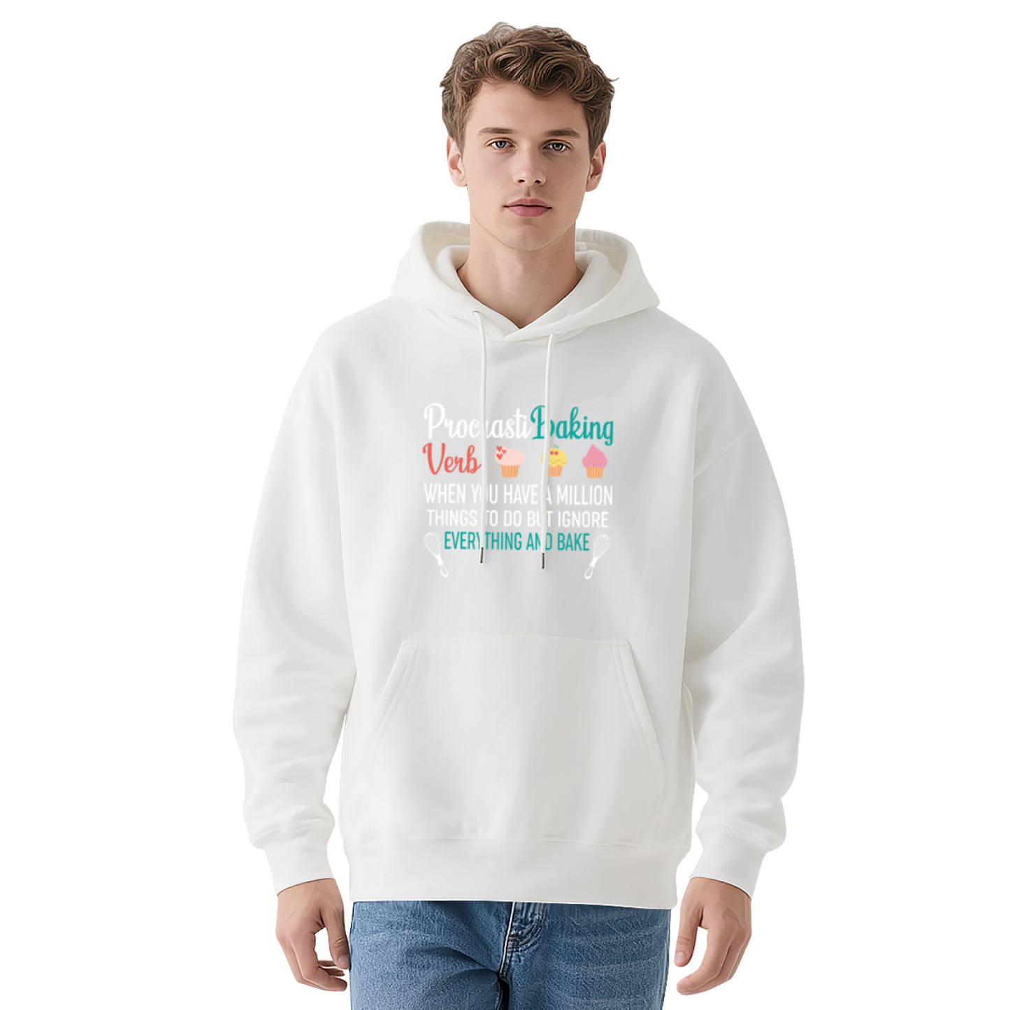 Funny Procrastibaking Baker Graphic Unisex Hoodie, Ultra Comfort Loungewear