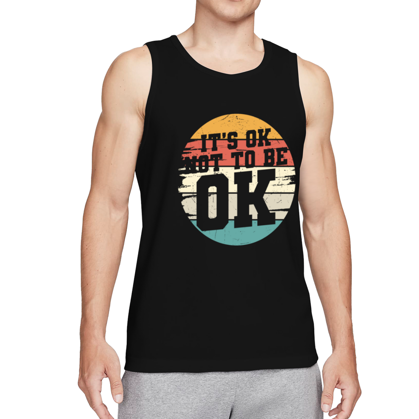 It¡¯s Ok Not To Be Ok Retro Sunset Mental Health Men Tank