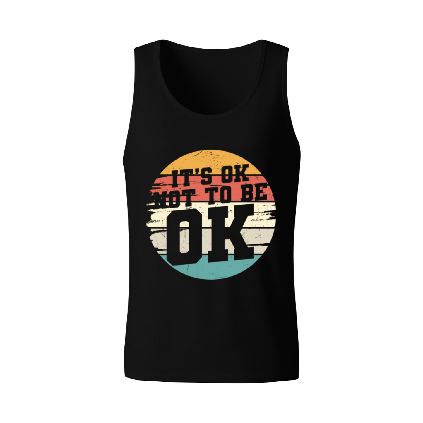 It¡¯s Ok Not To Be Ok Retro Sunset Mental Health Men Tank