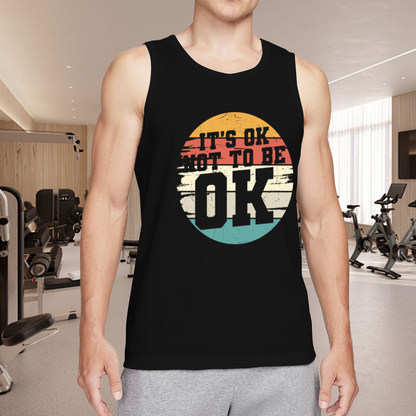 It¡¯s Ok Not To Be Ok Retro Sunset Mental Health Men Tank