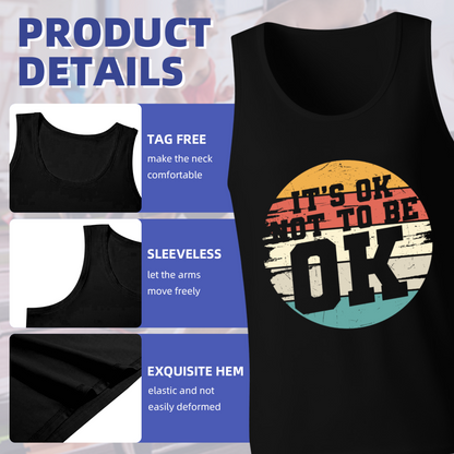 It¡¯s Ok Not To Be Ok Retro Sunset Mental Health Men Tank