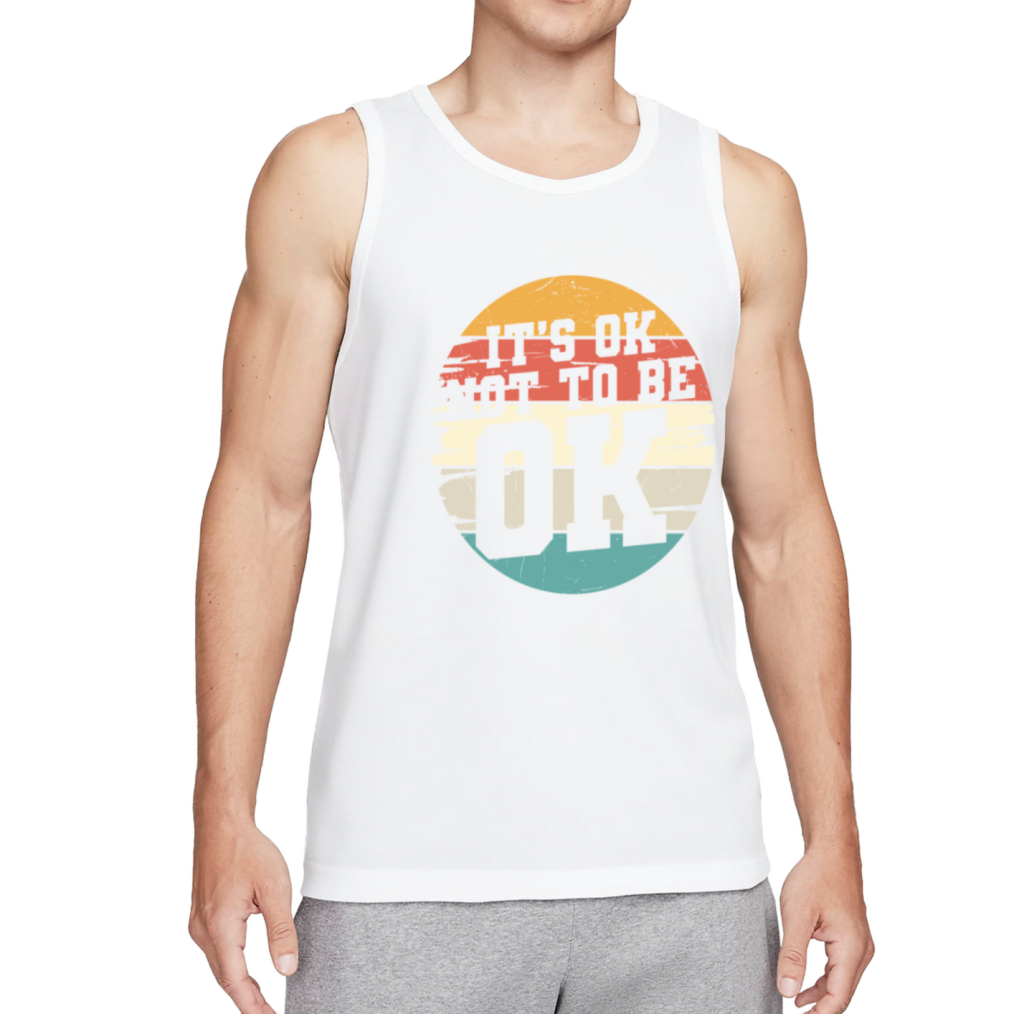 It¡¯s Ok Not To Be Ok Retro Sunset Mental Health Men Tank