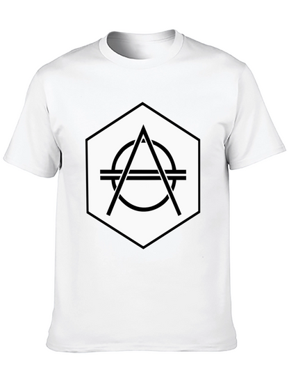 Geometric Hexagon Graphic Tee - Stylish Black T-Shirt