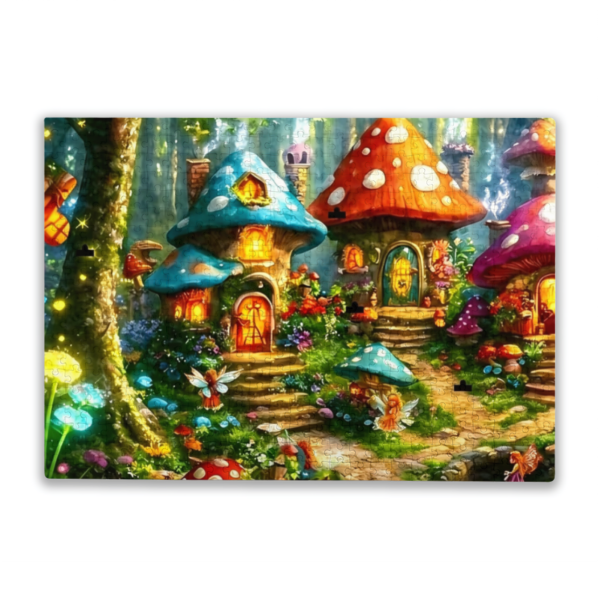 Enchanted Mushroom Fairy Village Glowing Forest Puzzle