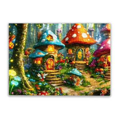 Enchanted Mushroom Fairy Village Glowing Forest Puzzle
