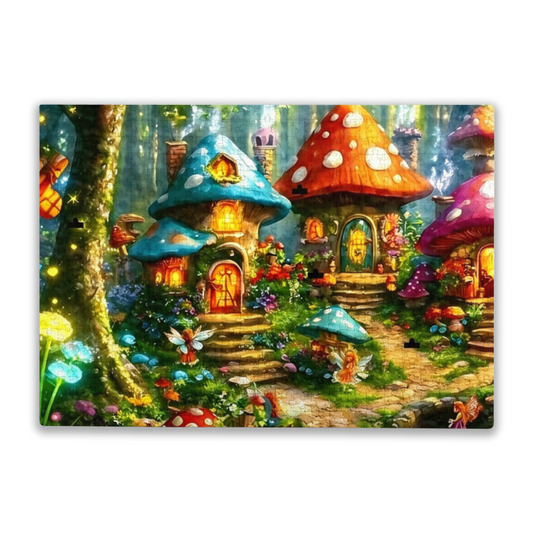 Enchanted Mushroom Fairy Village Glowing Forest Puzzle