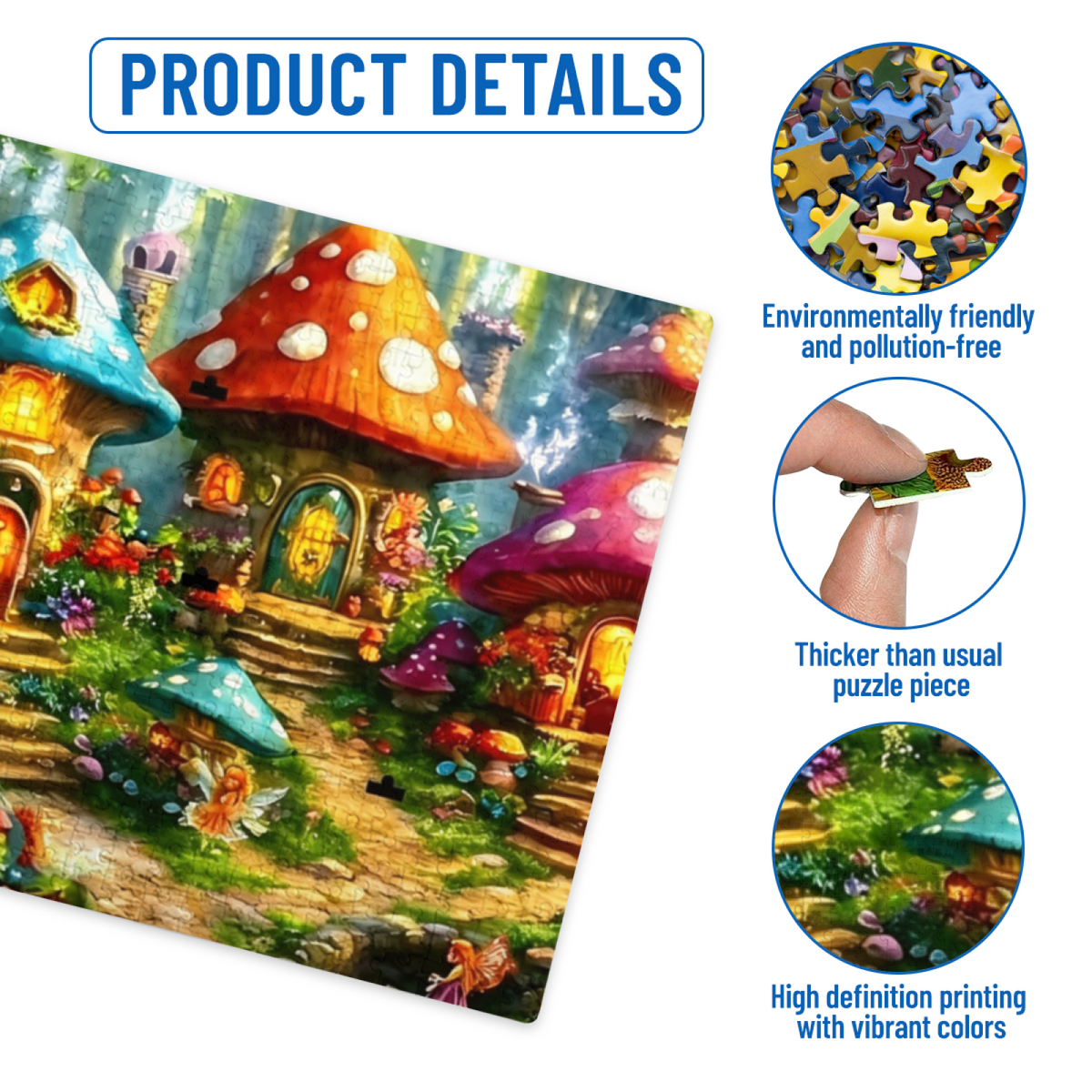 Enchanted Mushroom Fairy Village Glowing Forest Puzzle