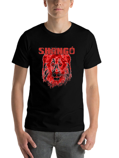 Shangó Lion Graphic T-Shirt - Bold Red Design