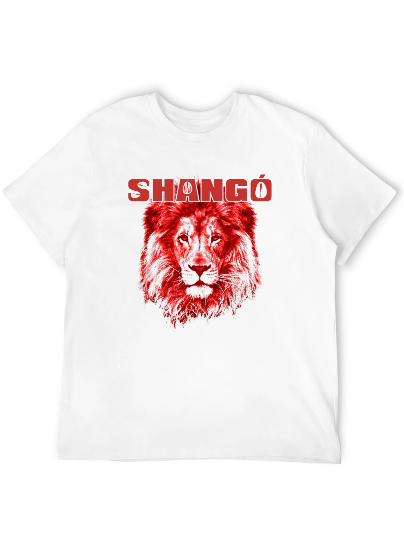 Shangó Lion Graphic T-Shirt - Bold Red Design