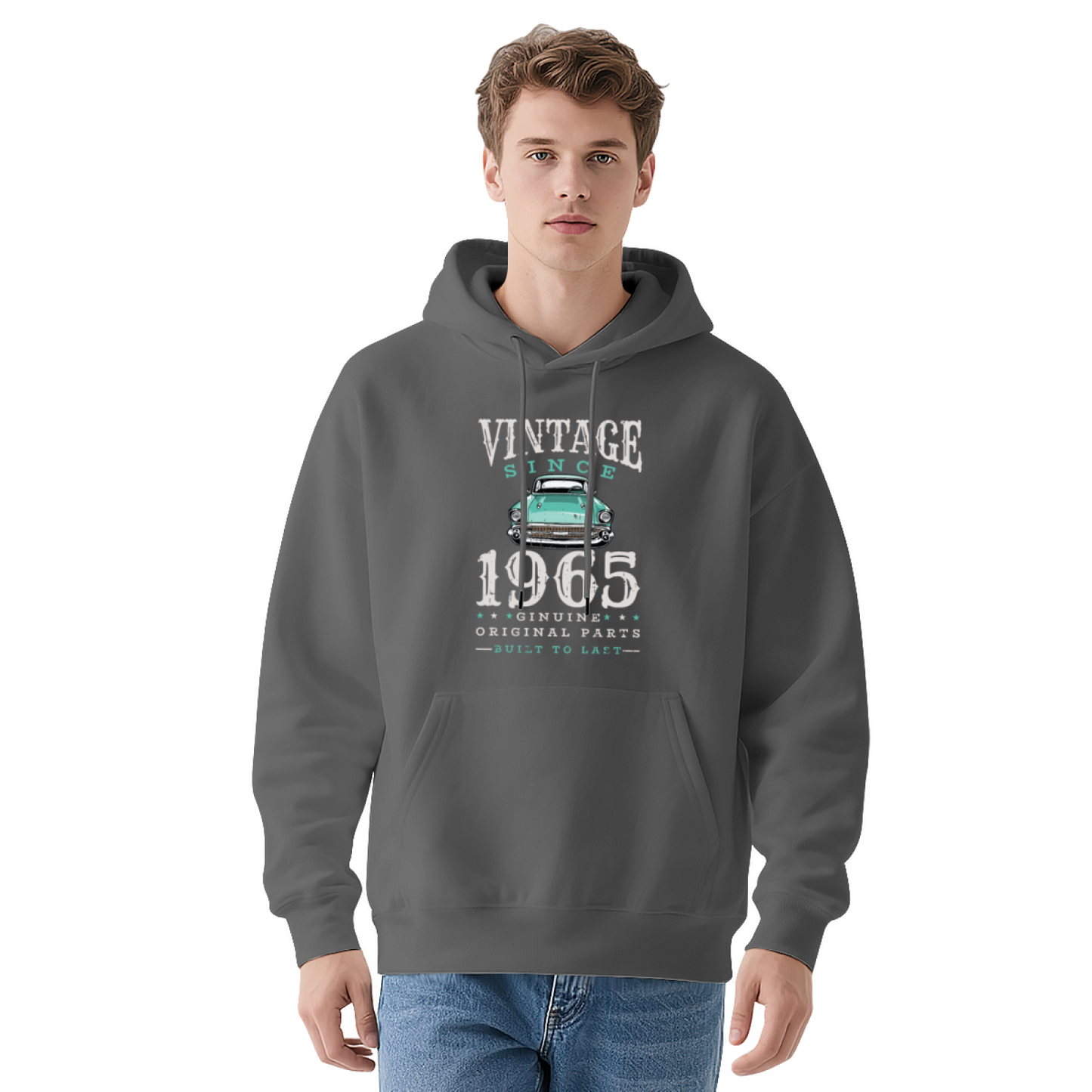 Vintage Since 1965 Classic Car Retro Hoodie, Timeless Comfort Red Top