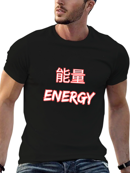 Energy Graphic T-Shirt - Black Crew Neck Tee