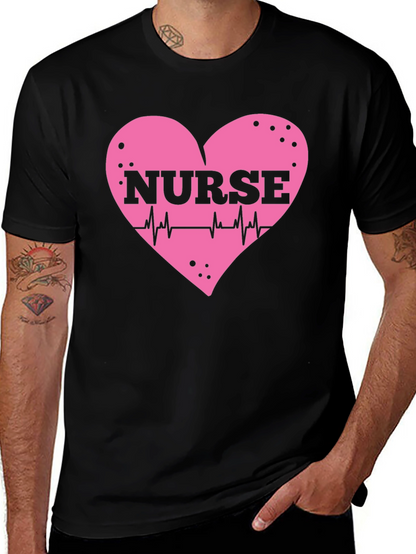 Nurse Heartbeat T-Shirt - Black Cotton Tee